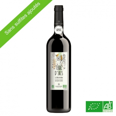 AOP Costières de Nîmes rouge sans sulfites "Terre d'Iris" 75cl - 14%vol