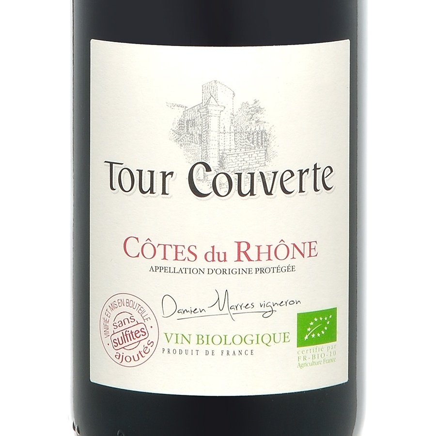 Vin biologique Côtes du Rhône AOP La Tour Couverte 2018 sans sulfites